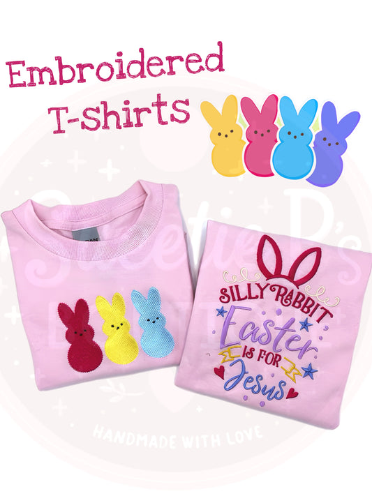 Easter Embroidered T-Shirts (No Codes)